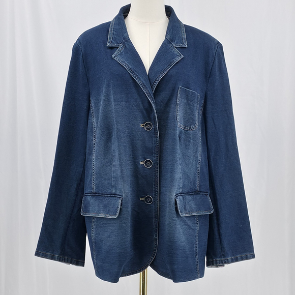 Quiet Luxury Fabiani Denim Blazer Jacket Men’s EU 50 L Selvedge-Inspired Cotton - Picture 1 of 15